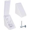 SKIR'CO 10 staffe per mensole bianche, 20 x 31 x 31 mm, staffe angolari per mobili a 90 gradi, staffe ad angolo retto in plastica, viti incluse