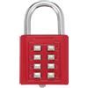 QUARKZMAN Lucchetto A Combinazione, Lucchetto A Pulsanti Con 8 Cifre Meccanismo Blocco A 4 Posizioni Sicurezza A Combinazione Per Armadietto Palestra Armadio (Rosso, 1Pezzo)