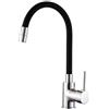 IMPALLI è casa IMPALLI Miscelatore Cucina A Canna Flessibile Girevole In Silicone Colorata Rubinetto Lavello Cucina Completo Di Flessibili Per Miscelatori Rubinetto Cucina 5X36X17 Cm (NERO)
