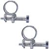 SKIR'CO (2 pezzi) Morsetti per tubi regolabili a doppio filo 19-22 mm, fascette stringitubo in acciaio zincato, clip per tubi di diametro regolabile