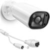 Plyisty Telecamera di Sicurezza da Esterno da 4 MP, Telecamera IP POE con Rilevamento Umano AI, Visione Notturna 4K Ultra HD, Infrarossi da 30 M, Resistente Alle Intemperie IP66