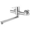 Huifoo Rubinetto per Cucina a Muro, Rubinetto Lavello Cucina, Rubinetto a Parete, Braccio Girevole 23cm, Rubinetto Cucina Acciaio Inossidabile, per Lavello Cucina, Spazzolato