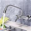 FALSKT Rubinetto per Cucina a Muro 360 °Girevole Rubinetto Cucina in Acciaio Inox Miscelatore Muro Acqua Fredda e Calda L'uscita dell'acqua Può Ruotare per Cucina, Bagno, Giardino (Argento)