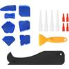 Kaiyzo Set Professionale di 18 Pezzi per Fughe In Silicone, Raschietto e Spatola per Silicone Ideale per Cucina, Bagno e Finestre, Include Piastre per Fughe e Ugelli Sigillanti, Strumento Versatile