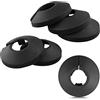DAVIDJAMESCLARKE 6 coperture per tubi per radiatore, rosette per termosifoni, copritubo termosifone, fascette per tubi in plastica, fascette per tubo, nero, 15 mm, per rosone rotondo, diametro copertura decorativa