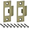 QUARKZMAN 2pz Piastra di Chiusura Porta, 70mm x 40.3mm Acciaio Inossidabile Serratura Sostituzione Piastra di Chiusura per Telaio Porta Rinforzo Battente Porta, Bronzo