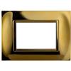 ZOREI Placca Compatibile Con Bticino Living, Placche Plastica Quadrata, 1 Pezzo (3 Posti/Moduli,Oro Lucido)