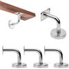 KLEHOPE 4 Staffe per Corrimano in Acciaio Inox 60 x 60 mm - Supporto per Corrimano Quadrato o Rettangolare in Legno o Inox, Fissaggio a Muro per Scale Interne/Esterne, Kit Viti Incluso