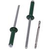 SKIR'CO 300 rivetti ciechi verniciati 3,2 x 16 mm, rivetti ciechi in alluminio, DIN 7337, mandrino in acciaio, rivetti pop, punta da trapano inclusa (verde cromato RAL 6020)