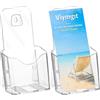 Viymgit Espositore verticale DL per opuscoli, confezione da 2 pezzi, formato A4, in acrilico trasparente, per montaggio a parete/bancone, dispenser a tasca singola per letteratura, opuscoli, volantini