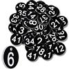 Clabby Targhette Numerate Nere 1-50 Gettoni Numerati in Plastica Numeri da Tavolo Cartellini Numerati Targhette per Chiavi con Etichette Targhette per ID Guardaroba Auto Bagagli Armadietto Casa