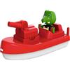 AquaPlay - FireBoat - Accessori per acqua vasca da bagno, barca vigili del fuoco con Sven il coccodrillo, funzione di spruzzo d'acqua, per bambini dai 3 anni in su, 870000273 rosso