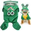 SMALLLEE_LUCKY_STORE - Giacca impermeabile per cani di piccola taglia con guinzaglio con cappuccio e anello a D per cuccioli, giacca da pioggia a 4 gambe, leggera impermeabile, taglia XS, verde
