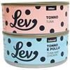 Generico LEV Natural Code Lattine Kitten per Gattino, Alimento Completo 100% Naturale, 140 grammi - confezione da 48-2 Gusti