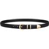 LEACOOLKEY Cintura da donna in pelle per jeans, cintura in vita con fibbia dorata, larghezza 2,3 cm, H-nero(stile 3), XL Fit Taille Größe 91-104cm(125cm)
