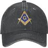 HOUKIG Massonica Berretto da Baseball per Uomo, Cappello Massone di Beneficenza Adulto Regolabile Cappelli da Camionista con Protezione Solare, Ricamato Cappello da papà Casual (Color : Black, Size : One S