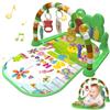 Vistnale Palestra per attività per bambini, Centro attività per bambini con musica e luce Tappetino da gioco per palestra facile e sicuro con ciondolo a sonaglio Tavola regolabile rimovibile per neonati b