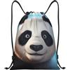 Generic Panda Zaino Sportivo Regolabili Borsa da Ginnastica Moda Sportiva Gym Sack per Nuoto Studenti Calcio 39X46Cm