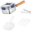 ZEPFJHE Pentole in acciaio inossidabile Cestello rimovibile per cucinare in modo sicuro Coperchio antischizzi Facile da pulire Apparecchio da cucina Contenitore di cottura multifunzionale
