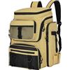 Tsophreniq Zaino da pesca in poliestere 900D con porta canna, tasche multiple e spallacci ventilati per attrezzi da pesca all'aperto Addons Planner