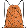 Generic Orange Sheep Head Skull Sacca con Coulisse Resistente Borsa da Ginnastica Unisex Sacca Sportiva per All'Aperto Vacanze Escursionismo 39X46Cm