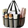 Glewi Borsa a rete, ad asciugatura rapida, da appendere, organizer per articoli da toeletta con tasche, per palestra, campeggio, viaggi, dormitorio, nero (M con tasca)