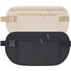 TISCH Marsupio da Viaggio Antifurto 2 Pezzi (Khaki & Nero) Ultra Sottile, Cintura Porta Soldi Nascosta, Portadocumenti Discreto per Uomo Donna