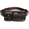 YLFKWLHRW Marsupio in Vita Marsupio da uomo in pelle PU casual esterno per Uomini Donne(Marrone,26x4x14cm)