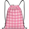 Generic Pink Plaid Sacca con Coulisse Regolabili Borsa con Coulisse Pieghevole Sacca Sportiva per Calcio Uomo Viaggio 39X46Cm