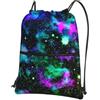 Generic Borsa con Coulisse Blue And Green Galaxy Neon Sportiva Sacche Lavabile Sacche Zaino Antipolvere per Scuola Compleanno Regalino