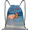 Generic Beach Flamingo Zaini Sportivi alla Regolabili Borsa Coulisse Traspirante Sacca Zainetto per Escursionismo Uomo Vacanze 39X46Cm