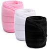 XCOZU 3 Pezzi Fascia Spugna Makeup, per Capelli Donna, Regolabile Terry Trucco Doccia Yoga Sport Spa con Magic Tape(Bianco,Nero,Rosa)