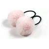 Blausky 5 elastici per capelli con pompon da donna, con pompon da 5 cm, per coda di cavallo, trecce sottili, rosa chiaro
