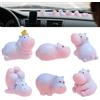 Lyreh 6pz Mini Ippopotami, 6 Misure Resina Carinissimi Decorazioni Miniatura Forma Ippopotamo per Cruscotto Auto Piccoli Giocattoli Ornamentali Divertenti Decorazioni Pratiche per Libreria Ufficio