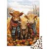 JQZKXNHPBR Mucche in campo autunnale Puzzle per Adulti Puzzle 1000 Pezzi Carta Scena autunnale Relax famiglia 38x26cm/1000pcs