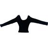Generic Camicia a Maglia a Maniche Lunghe a Scala 1/6, Mini Camicia Casual per Cosplay, Stile Retro Basic, per Figure di Azione Femminili da 12 Pollici, Nero