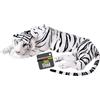 TE-Trend Gatto di peluche XXL Tigre di peluche realistico gatto predatore sdraiato giungla steppa 90 cm bianco nero
