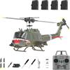 RCXTechPro RC ERA C032 UH-1 Huey Elicottero RC per Adulti, 1/48 Scala 6CH 2,4G Gyro Stabilizzato Flybarless con Posizionamento a Flusso Ottico e Atterraggio con Un Tocco - RTF/4 batteria