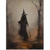 WBSTGUE Poster vintage rustico strega Halloween su tela arte da parete strega nella foresta stampe goth dark mody decorazione da parete per soggiorno camera da letto 30,5 x 40,6 cm senza cornice