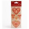 Italian Options Decorazioni Artigianali Natalizie, Rosso, Large Heart: 2.1cm x 6.1cm Small Heart 3.5cmx5.3cm