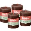 Bolsius - Candele rustiche - marroni - 8 cm - 4 pezzi - candele decorative - senza olio di palma - con cera vegetale naturale