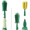 AiQInu Spazzola per Biberon, 4 in 1 Spazzola per Bottiglie in Silicone, Senza BPA, Spazzola per Biberon per Tutti i Tipi di Bottiglie con Spazzola per Capezzoli, Cannuccia e Biberon a Tesa Larga