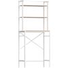 HOMCOM Scaffale per Lavatrice con 3 Ripiani, Mobile per Lavatrice e Asciugatrice con Asta per Appendere, Marrone e Bianco | Aosom Italy