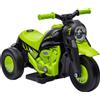 AIYAPLAY Moto Elettrica per Bambini 2-5 Anni, 3 Ruote, 6V, 3km/h, con Funzione Bolle, Effetti Luminosi e Sonori, Verde | Aosom Italy