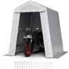 VEVOR Capannone da Esterno, Tenda da Deposito Portatile 183 x 183 x 214 cm, con Porta Avvolgibile e Prese d'Aria, Tettoia Impermeabile, Struttura Robusta, Posto Auto Coperto per Garage, Grigio