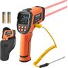 VEVOR Termometro a Infrarossi da -30°C a 1600 °C, Pistola Termica IR Senza Contatto con Doppio Modalità, Termometro Visivo Senza Contatto con Display, Termocoppia Tipo K, Doppio Laser, Uso Industriale