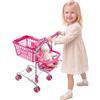 VEVOR Carrello della Spesa Giocattolo per Bambini dai 3 Anni, Carrello Supermercato Giocattolo, Telaio Robusto in Metallo, Sedile per Bambole, 4 Ruote Scorrevoli, Cestino a Rete, Facile da Riporre