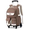 BOZONLI Zaini con Rotelle Staccabili Zaino con Ruote Trolley 32x18x48 Zaini Trolley Viaggio per Ragazzi Ragazze, Marrone
