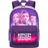 Get Trend Huntrix Kpop Demon Hunters Zaino Bambina con Spallacci Regolabili, Zainetto Scuola, Sport e Viaggio, Anime Regalo Bambina (Viola/Rosa)