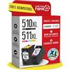 callmenew 510XL & 511XL Cartucce d'inchiostro - Compatibile con cartucce Canon 510 511 (PG-510 nero & CL-511 colore) - Gamma XL, Smart Chip, ricambio per Canon 510 511 Multipack - Confezione da 2